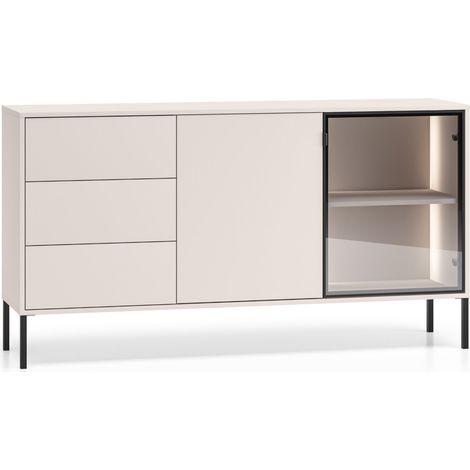 Selsey Barnee – Sideboard mit beleuchteter Glasvitrine, Kaschmir, 160 cm (1/5)