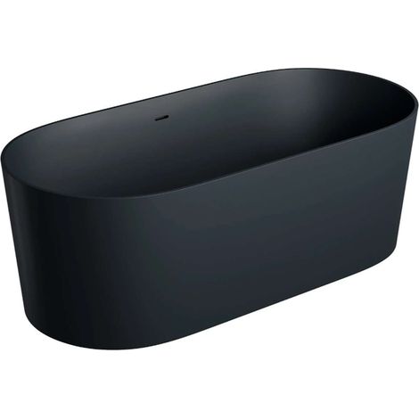 OMNIRES Ovo M+ - Bañera independiente, 160x74 cm, negro mate OVO160WWZPBLV (1/4)