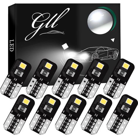 T10 W5W LED Car Night Light Bulbs 12V 130LM 10 Pieces White (1/5)