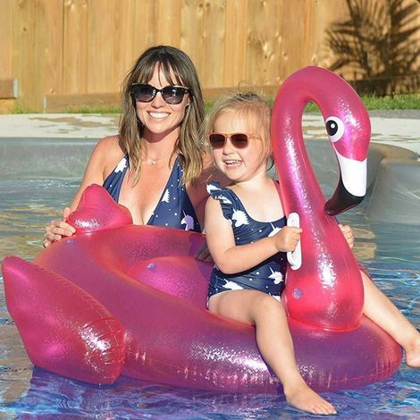 TrAdE Shop Traesio - Fenicottero Cavalcabile Gioco Gonfiabile Bambini 110x102cm Mare Piscina Spiaggia - (1/3)