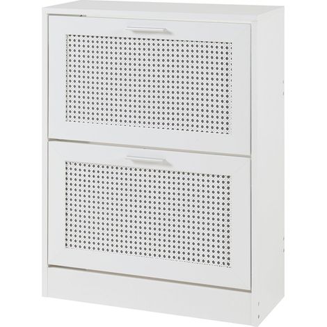 Meuble à chaussure rangement ranges-chaussures 80 x 60 x 24 cm blanc