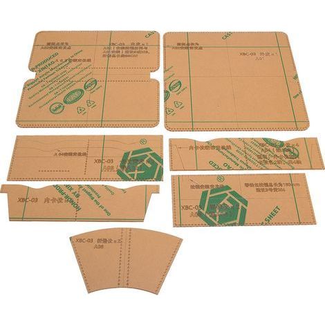 Set mit 5 transparenten Acryl-Schablonen für Geldbörsen mit Reißverschluss, Schablonen zur Handtaschenherstellung, Lederbearbeitungswerkzeuge (1/5)