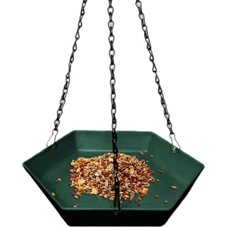Mangeoire à oiseaux suspendue polygonale, abreuvoir et mangeoire d'extérieur pour oiseaux, mangeoire décorative pour jardin, terrasse, balcon, pelouse, parc et cour, observation des oiseaux