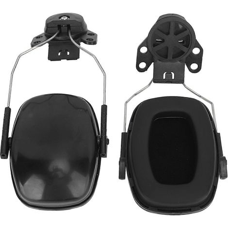 Protection auditive à fixer sur un casque pour la réduction du bruit, adaptée aux casques de chantier et aux travaux forestiers.