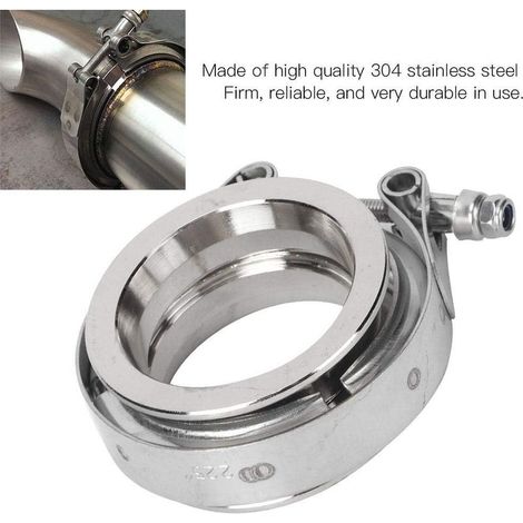 Manchon Echappement Kit de Collier de Serrage Inox Collier de Serrage en V Kit de Bande en V de Bande en V en Acier Inoxydable de Tuyau D'échappement Automatique (2.0inch-51mm)