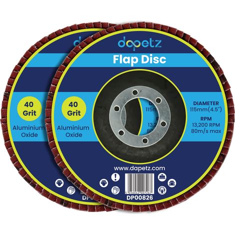 Dapetz ® Flap Discs Professioanl Abrasive 115mm 4.5" 40 Grit Grinding Disc for Angle Grinder Aluminum Oxide Flap Disc for Sanding Metal Stainless Steel Wood 2Pcs (1/5)