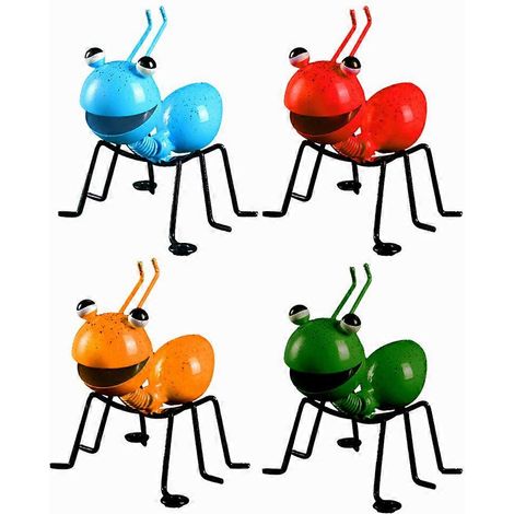 Nouvelles sculptures décoratives en métal représentant des fourmis (1/4 pièces) pour l'extérieur, le jardin ou le salon. Ces adorables insectes en métal sont de véritables bijoux décoratifs à suspendr (1/5)