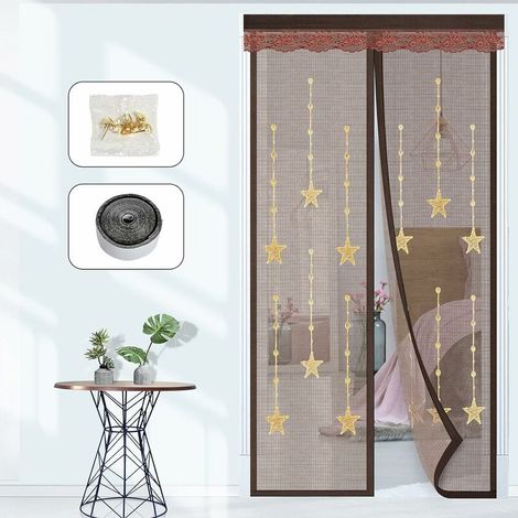 Balcony Door Mosquito Net, Fly Screen Door Magnet Magnetic Curtain Anti-Insect Mosquito Net Anti-Mosquito Curtain, No Drilling, Adhesive Attachment Ideal for Balcony Door, Port (1/5)