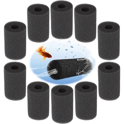 10 Pcs Filtre d'entrée d'éponge Pré Éponge de Filtre éponges filtre pour Aquarium Filtre en Mousse de Protection de Remplacement Éponge Accessoires pour Empêcher Petits Poissons et Crevettes (1/5)
