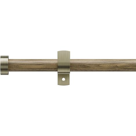 Extendable Curtain Rod 76-350cm Wood Grain Curtain Pole Diameter 19mm with Decorative Finials for Eyelet Curtains Decorative Window Rod for Bedroom (1/5)