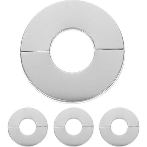 Embouts décoratifs en acier inoxydable pour robinetterie murale, trous de 6,6 x 6,6 cm (2,59 x 2,59 pouces), lot de 4, ronds et fendus, pour tuyaux muraux de cuisine, salle de bain et douche. (1/5)