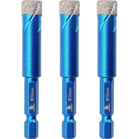 Diamantbohrer Set 10mm 3 Stück für Fliesen, Keramik, Granit, Glas, Porzellan (1/5)