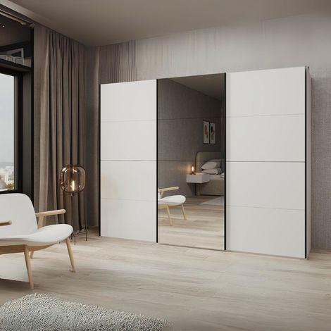 Armadio Zegna 255 3 ante scorrevoli con specchio colore bianco (1/5)
