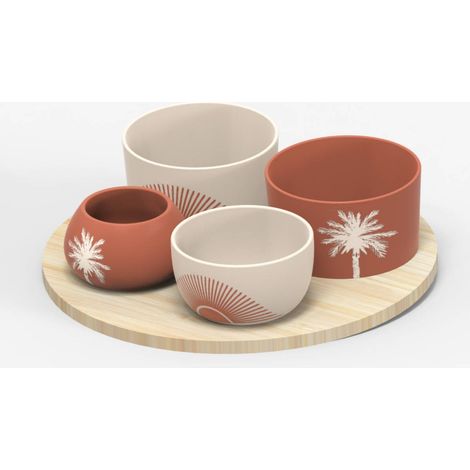 Service apéritif Sunshine 5 pièces D26xp8,5cm - Atmosphera créateur d'intérieur (1/5)