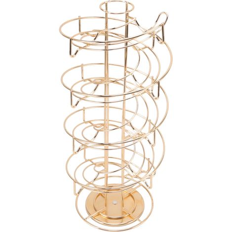 Porte-dosettes de café en acier inoxydable doré, support rotatif à 360° pour capsules de café. (1/5)