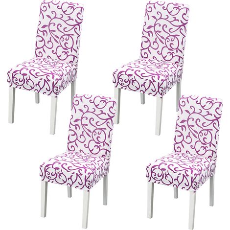 Housse De Chaise A Manger - Élastique Polyester Spandex - Hauteur Dossier 45 À 60 Cm - Largeur Siège 40 À 50 Cm - Lot De 4 (1/5)