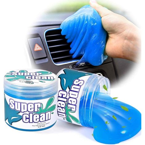 Lot de 2 gels de nettoyage, pâte gluante pour voiture, outils de détails automobiles, parfum universel, nettoyant réutilisable pour intérieur de clavier, suceur de poussière pour grille d'aération (1/5)