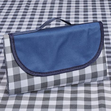Couverture de plage, couverture de pique-nique imperméable et anti-sable, pliable et légère, idéale pour le camping, la plage et le parc au printemps et en été (200 x 200 cm) - Bleu marine - 200 x 200 (1/5)