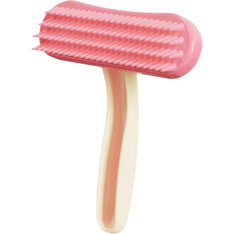 Brosse d'épilation pour chiens et chats, peigne en silicone à dents souples pour le soin du pelage et le bain, rose (1/5)