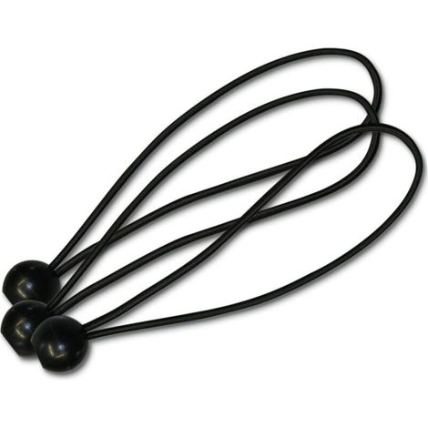 Lot de 12 tendeurs Professionnels en Caoutchouc avec Boule pour Fixation de bâche, vélo, Voiture, Jardin et Bien Plus Encore - Particulièrement Durable et résistant aux UV - 20 cm - Noir-Ensoleillé (1/3)