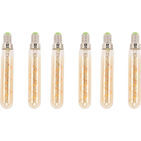 Lot de 2 ampoules LED E14 3W tubulaires dorées pour suspensions, appliques murales, lampes de bureau, 220-240 V (1/5)