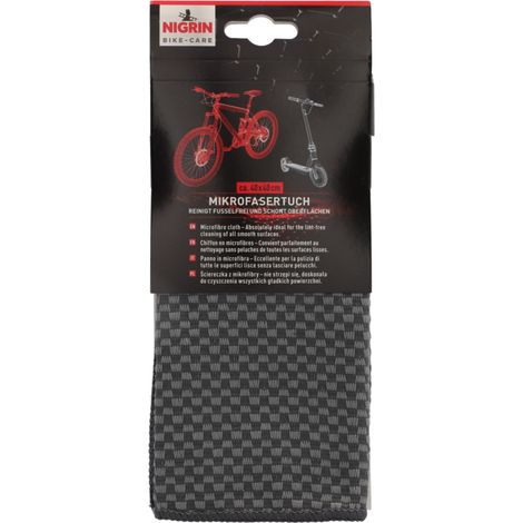Nigrin Bike Care Mikrofasertuch 2in1 – doppelseitig, E-Bike, Fahrrad & Scooter, saugstark, waschbar