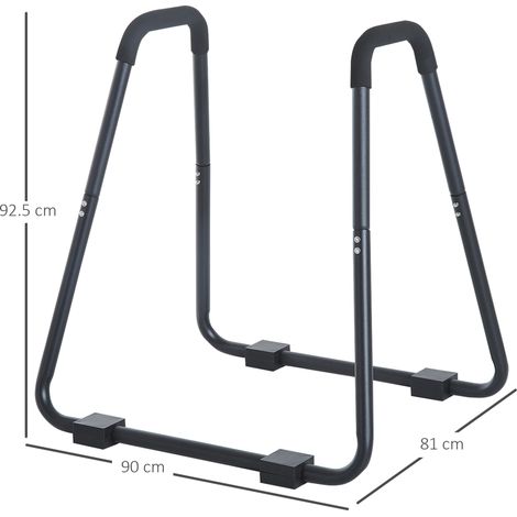 Dip-Station aus Stahl mit Aufhängungsgurten, schwarz, 90 x 81 x 92,5 cm HAVRYA (1/5)