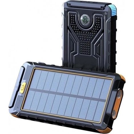 Chargeur solaire étanche 80000 mAh – Batterie externe double USB – Charge rapide 10W – Lumière LED intégrée – Pour smartphone et appareils USB – ME