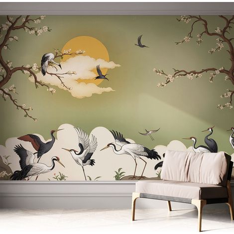 Fototapete Selbstklebend - Wanddekoration - Wandfolie - 3D Tapete Wand - Wohnungsdeko Elegante Natur 312x219 cm (1/5)