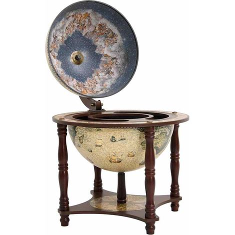 Maison Exclusive - Bar a Globo Portavini Marrone Legno Massello di Eucalipto (1/5)