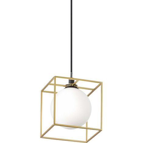 Sospensione Contemporanea Lingotto Metallo Ottone 1 Luce G9 3W 3000K Luce Calda (1/2)