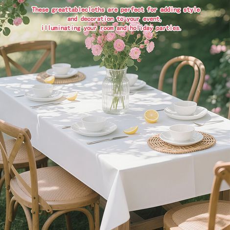 Lot de 10 Nappes Jetables Blanches 137 x 183 cm en PEVA Imperméable pour Fête, Anniversaire, Mariage, Baby Shower (1/5)