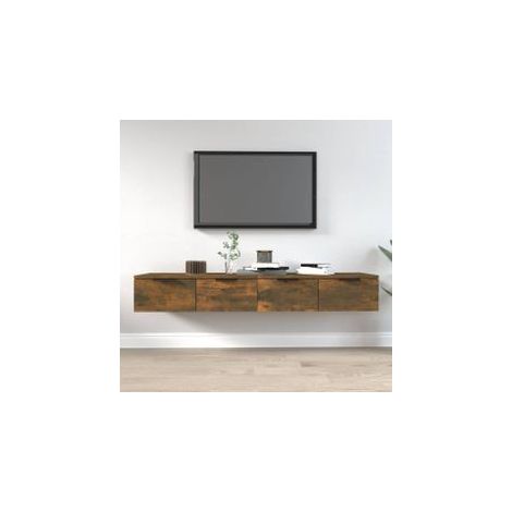 Armoires murales 2 pcs Chêne fumé 68x30x20 Bois d'ingénierie (1/5)