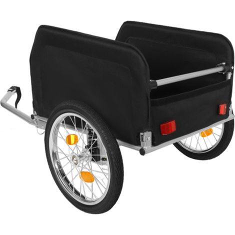 Remorque de vélo pliable avec couverture étanche amovible – capacité 40 kg, roues tout-terrain 16 pouces, vert/noir (1/5)