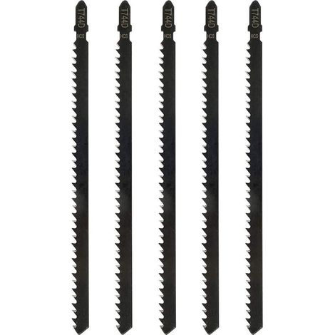Lot de 5 lames de scie sauteuse T744D 180 mm - accessoire professionnel compatible avec Bosch et Metabo - pour bois et métal (1/5)
