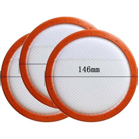 Filtre pour aspirateur en coton lavable rond pour Midea aspirateur C3-L148B C3-L143B VC14A1-VC 146 mm Eléments de filtre HEPA 3 pièces-Crezuo (1/4)