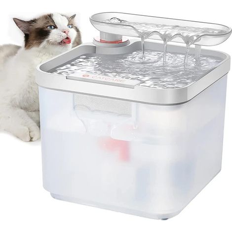 Fontaine à eau pour chat 2,5L avec filtration ultra-puissante silencieuse pour animaux (1/5)