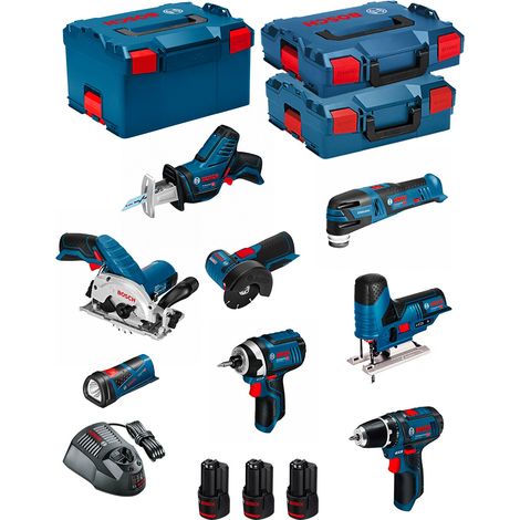 BOSCH Kit 12V BMK8-28BD3 (GSR 12V-15+GDR 12V-105+GKS 12V-26+GWS 12V-76+GST 12V-70+GOP 12V-28+GSA 12V-14+GLI 12V-80+3 x 2,0Ah) (1/5)