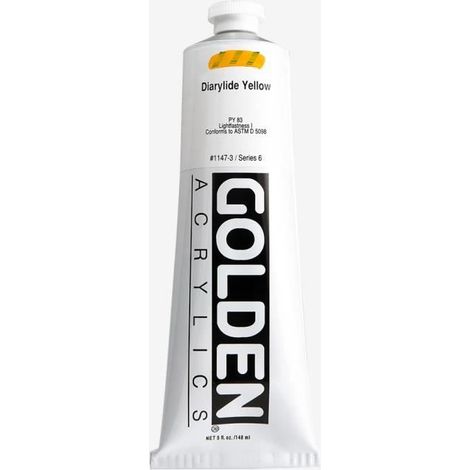 Peinture acrylique - GOLDEN - Diarylide Yellow - 150ml - Jaune - Haute résistance à la lumière (1/2)