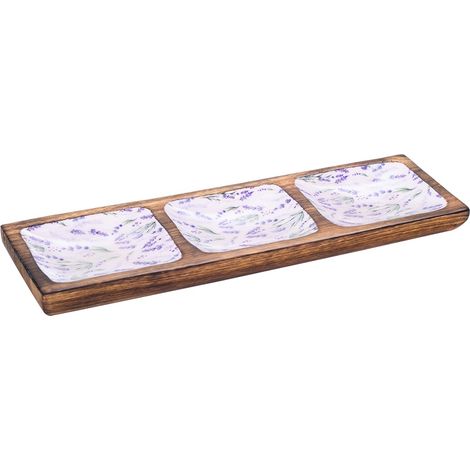 Signes Grimalt Bandeja Cocina Bandeja Rectangular Lavanda Posavasos Marrón 10x36x3cm 30404 (1/3)