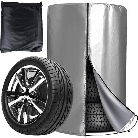 Housse de Pneu, 80 120 cm Housse de Protection Imperméable, Protection pour le Stockage de Pneus de Voiture pour 4 17-18 Pouces Pneus (1/5)