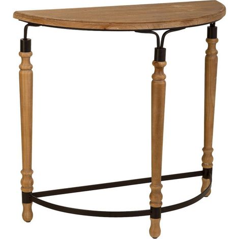 Console bois et métal marron style industriel élégant - Bois naturel et métal marron (1/5)