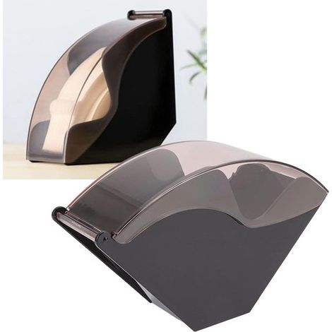 Porta filtri da caffè, porta sacchetti filtro, porta carta filtro a forma di ventaglio, robusto per 60 filtri, per casa, ufficio, bar, hotel, ecc., nero (1/5)