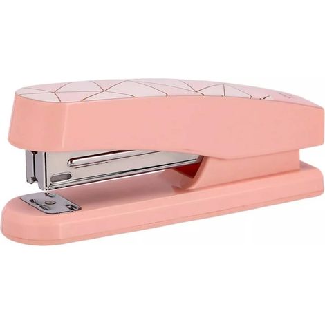Grapadora rosa 24,26/6 25k, Serie Macaron, Deli (1/5)