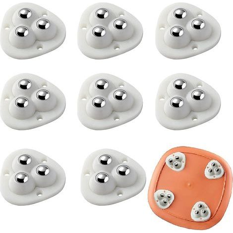 8-Piece Self-Adhesive Ball Swivel Casters, Universal Paste Wheel, 360° Rotating Adhesive Swivel Pulley for Bins, Storage Boxes, and Trash Cabinets (1/5)