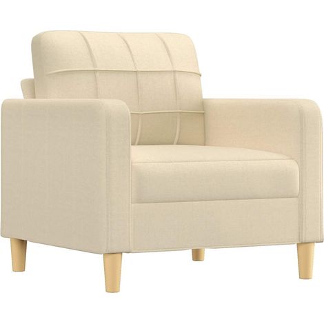 Fauteuil de Salon，Chaise，Fauteuil Crème 60 cm Tissu CFW497255 (1/5)