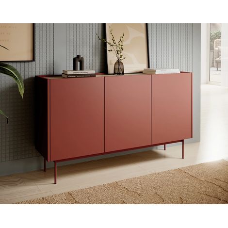 AX LIVING Sideboard Orchis K144 144 cm Modern Funktional Rot Ziegelrot