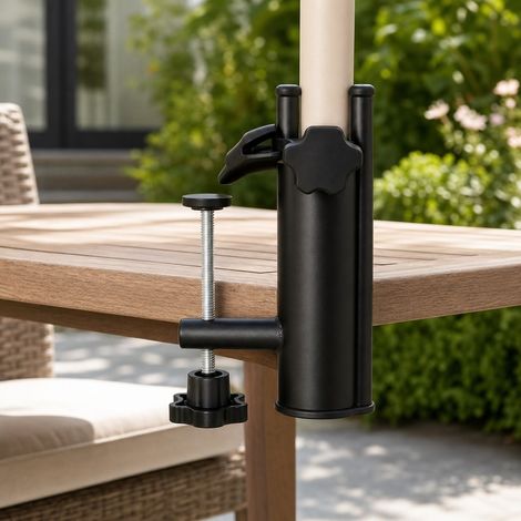Support Parasol de Table 14.5 x 3.8 cm Fer - Fixation Parasol Jardin Balcon (1/5)