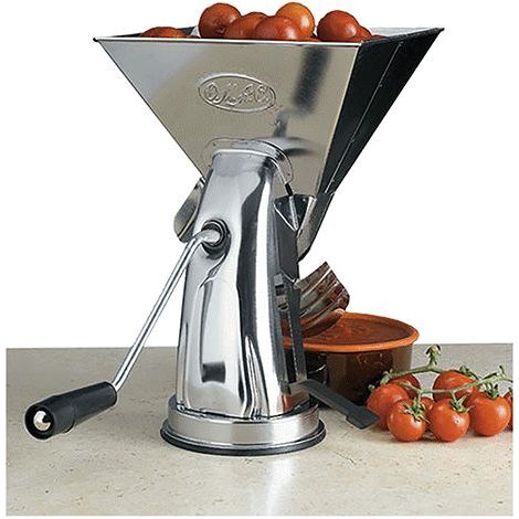 Presse-tomates Super Gulliver 700 en acier inoxydable 18/C – Ventouse en caoutchouc pur – Rouleau en aluminium – Pour purées et jus – Omac (1/2)