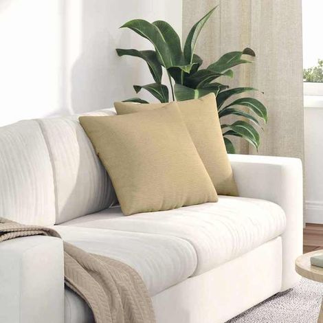 Coussins de canapé - 42013950 - Vert gris - 45 x 45 cm - Velours côtelé polyester (1/5)